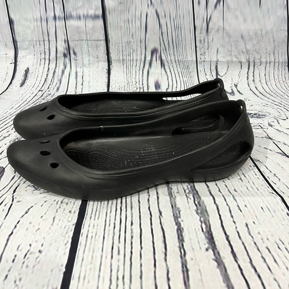 Crocs Kadee Ballet Flats Mary Jane Closed Toe Slingback Black Shoes Size 11 W - Picture 1 of 7
